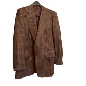 Mens 42 Tall Vintage Hudson Bay Room-Devin Twist 100% Wool Blazer